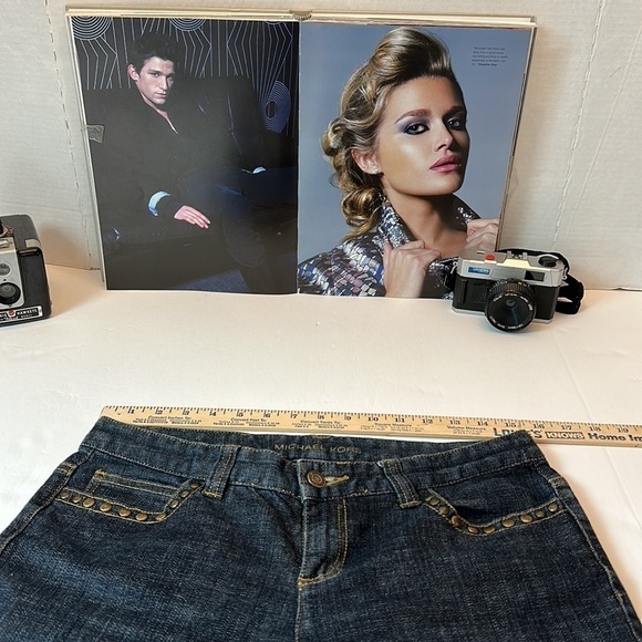 Michael Kors dark denim boot cut low rise jeans - Picture 8 of 12